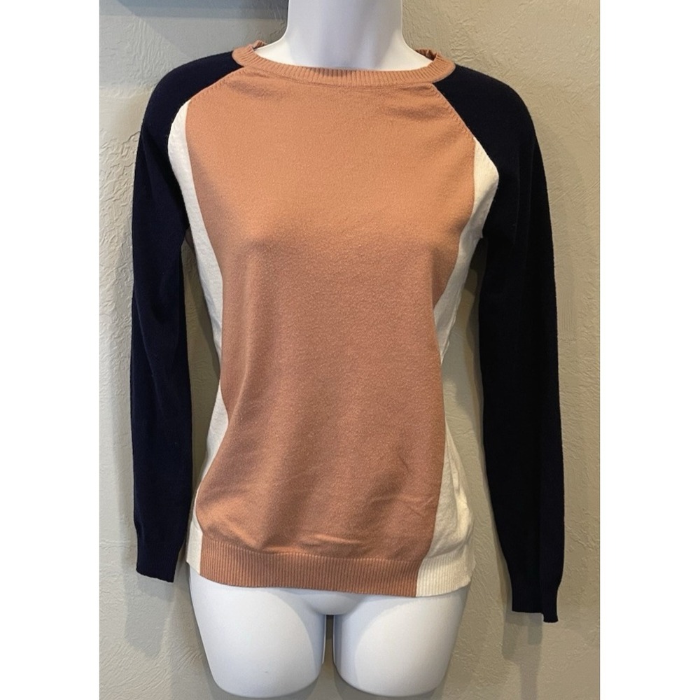 Polagram‎ Sweater Womens Medium Long Sleeve Top Pink White Blue